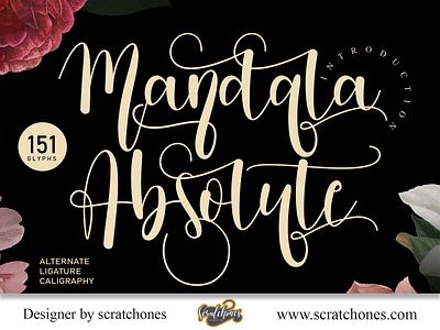 Mandala Absolute | Script-Handwriting Font branding brush font calligraphy dafont design download font free font hand writing handwriting handwritten illustration logo romantic font scratchones scratchones.com script ui ux vector wedding font