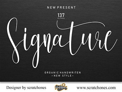 Signature | Script-Handwriting Font branding brush font calligraphy dafont design download font free font hand writing handwriting handwritten illustration logo romantic font scratchones scratchones.com script ui ux vector wedding font