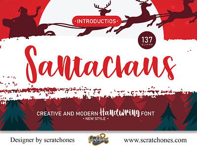 Santaclaus | Script-Handwriting Font branding brush font calligraphy dafont design download font free font hand writing handwriting handwritten illustration logo romantic font scratchones scratchones.com script ui ux vector wedding font