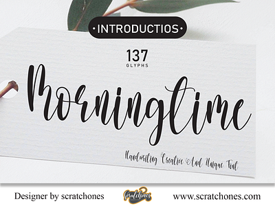 Morningtime | Script-Handwriting Font branding brush font calligraphy dafont design download font free font hand writing handwriting handwritten illustration logo romantic font scratchones scratchones.com script ui ux vector wedding font