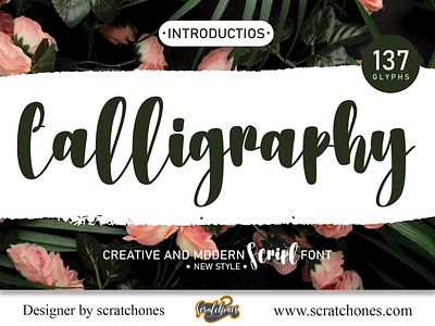 Calligraphy | Script-Handwriting Font branding brush font calligraphy dafont design download font free font hand writing handwriting handwritten illustration logo romantic font scratchones scratchones.com script vector wedding font