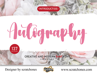 Autography | Script-Handwriting Font branding brush font calligraphy dafont design download font free font hand writing handwriting handwritten illustration logo romantic font scratchones scratchones.com script vector wedding font