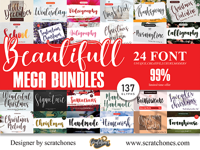 Beautiful Mega Bundles | Script-Handwriting Font