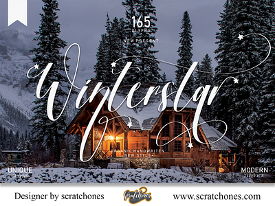 Winterstar | Script-Handwriting Font branding brush font calligraphy dafont design download font free font hand writing handwriting handwritten illustration logo romantic font scratchones scratchones.com script vector wedding font