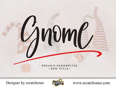 Gnome | Script-Handwriting Font branding brush font calligraphy dafont design download font free font hand writing handwriting handwritten illustration logo romantic font scratchones scratchones.com script vector wedding font