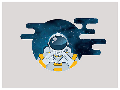 "CosmoLove astronaut illustration love space vectorart