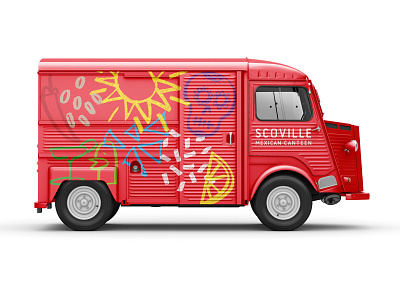 Scoville Food Truck brand identity logotype mexican food restaurant graphics