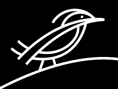 Grebe 01 bird logotype simple thicklines