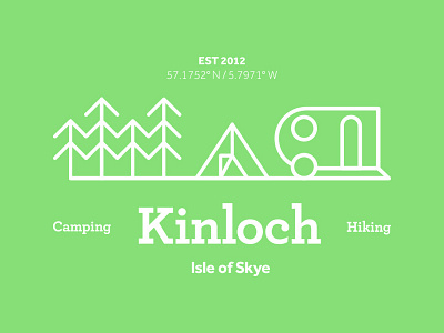 Kinloch camping icons identity logotype