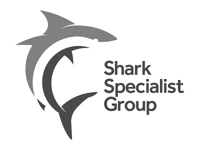 Shark Specialist Group logo branding conservation fish identity logo negative shark ocean