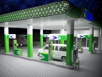 Petrol Valeria Night Visual 3d design petrol visual АЗС