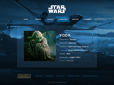 Star Wars Website star wars web web design yoda