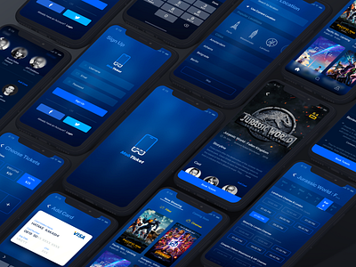 MobTicket Movie App cinema iphonex mobile app movie app sketchapp ticket ui ux