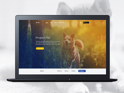 Pet Website design dog home page photoshop ui web website