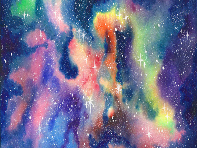 rainbow galaxy animation branding design flat galactic galaxy illustration outdoor painting rainbow vector