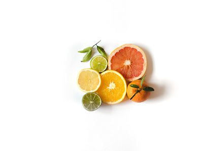 citrus fruit bunch branding design flat fruits illustration nature art orange white background