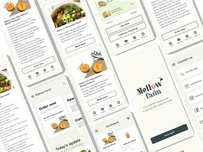 Branding , uiux app design for Mellow Farm app application brand design branding design graphic design illustration logodesign melon minimal ui ux