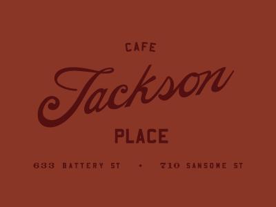 Cafe Jackson Place cafe coffee espresso jackson lettering sf