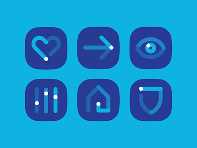 Icon Set blue dot icons
