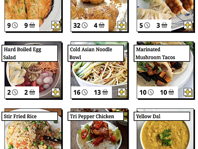 Meal Creation Cooking App card layout design food app react recipes ugc ui ux website