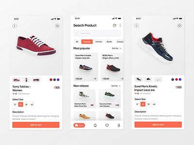 Sneaker App Ui - E-commerce App app design ecommerce figma sneaker app ui uxui