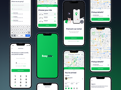 Easyride: Ridesharing mobile app design figma ui uidesign uiux web design