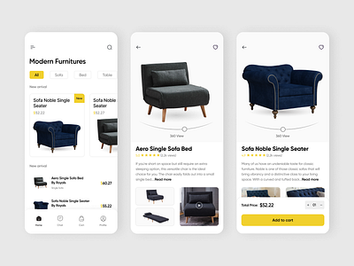 Modern furniture app design appdesign ecommerceapp figma furnitureapp furnitureui ui uidesign uiux