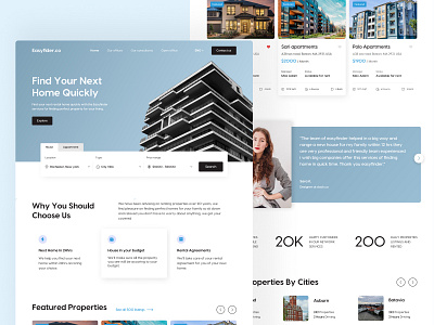 Easyfinder real estate website design figma real estate realtor startup design uidesign uiux web design