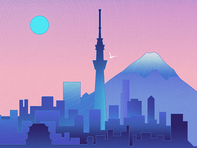 Tokyo (close up) design gradients graphic illustration tokyo