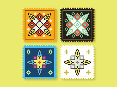 Stamp collection flat geometric icon illustration outline icons simple ui vector