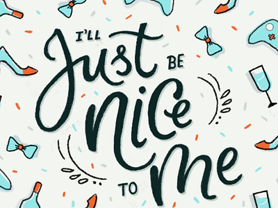 Be Nice To Yourself affirmation hand lettering shopping