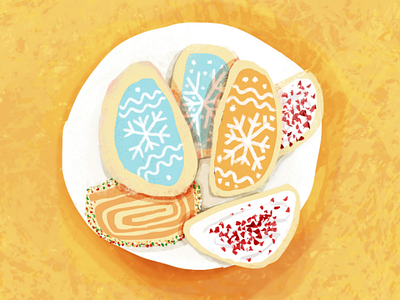 Cookies bright editorial illustration food illustration food illustrator painterly textured