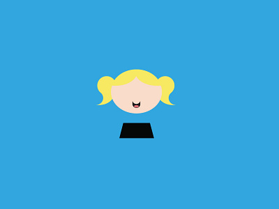 Bubbles flat illustration minimalist powerpuff girls