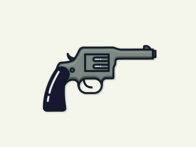 Gun flat gun revolver simple