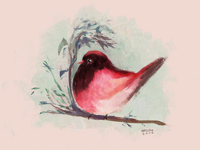 Red Robin digital painting red robin texture brush