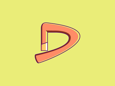 D d lettering type vector