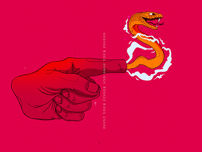 Point your finger adobe photoshop design finger hand handmade illsutrator illustraion poster procreate snake