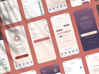 OOVA Brand Identity: App UI app app design app ui brand identity branddesign brandidentity branding branding studio c42d design fertility identity identity design logo pregnancy relationships ui women