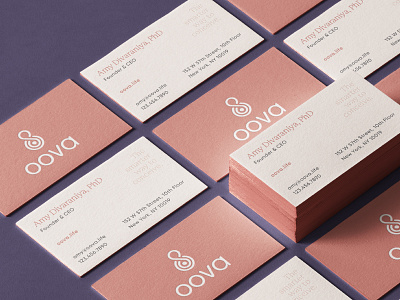 OOVA Brand Identity: Business Cards app design app ui brand brand identity branddesign brandidentity branding branding studio business card c42d design fertility identity identity design logo relationships stationery ui women