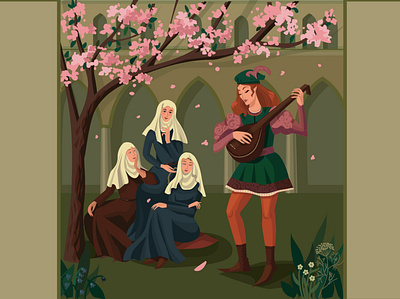 Love song blossom classic classic art fairy fairytales fantasy fantasy art history illustration vector