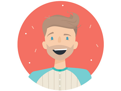 Happy dude boy character color flat design illustration