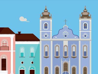 Colors of Brazil architecture brazil buildings city colors flat illustration illustration streets windows