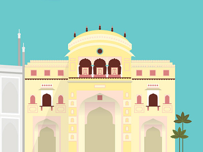 India architecture buildings city colors illustration india tradition