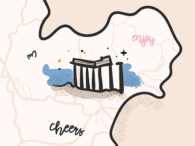 Enjoy Greece adventure design fun greece illustration map monument tourism travel