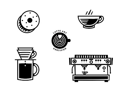 Pavement Coffee House Icons branding coffee icons identity illustrator