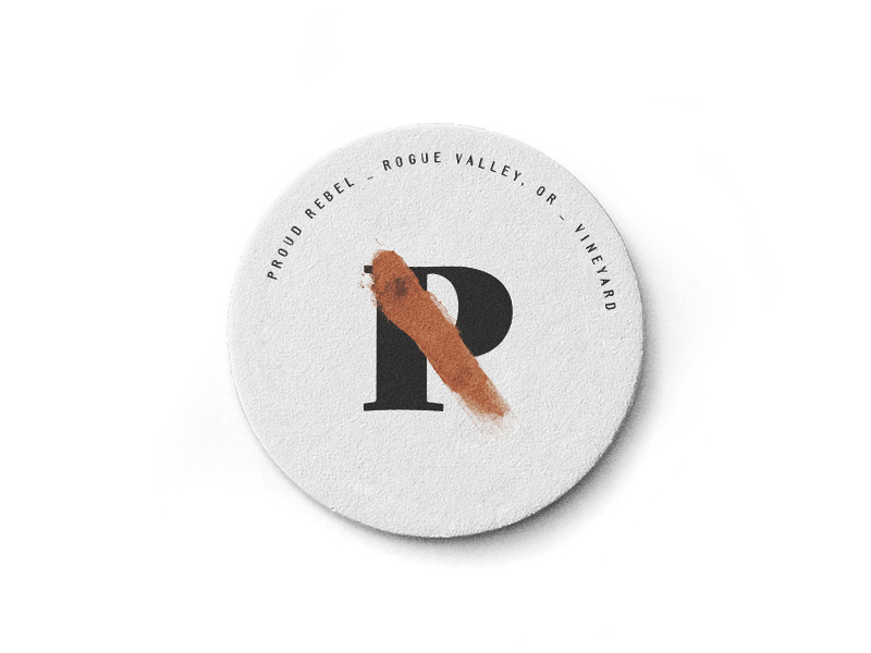 Proud Rebel Coaster identity collateral mockup badge branding letters typography lockup illustrator logo pitu