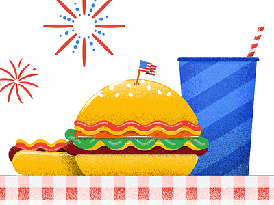 Happy 4th of July design digital food illustration illustrator pitu vector