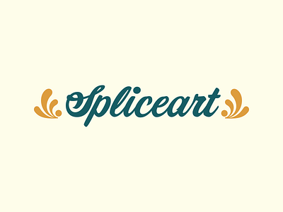 New Spliceart Logo calligraphic flat logo retro type typo