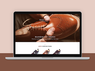 Vass Shoes one page products shoes webdesign website