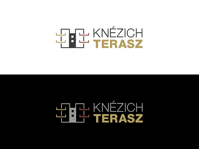 Knezich Terasz Logo apartment house architecture balcony black gray logo white